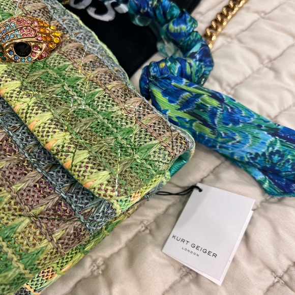 Kurt Geiger Woven Green and Blue Shoulder Bag - Picture 2 of 8